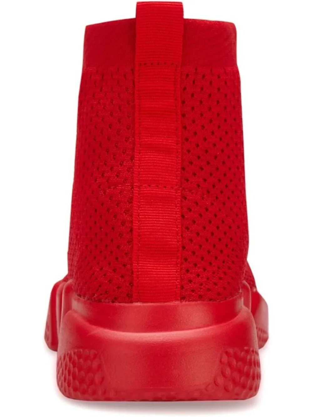 Men's Red Lightweight High Top Sneakers Breathable Knit Athletic Running Shoes
